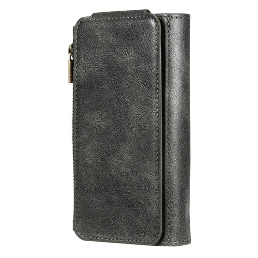 Premium leather case with four card slots and horizontal flip design showcased