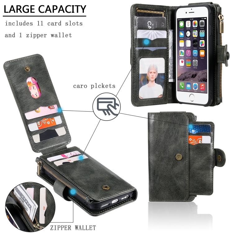 Multifunctional Retro Detachable Magnetic Horizontal Flip Leather Case with Card Slots & Holder & Wallet & Photo Frame, For iPhone 6 / 7 / 8, For iPhone X / XS, For iPhone XR, For iPhone XS Max