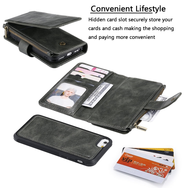 Multifunctional Retro Detachable Magnetic Horizontal Flip Leather Case with Card Slots & Holder & Wallet & Photo Frame, For iPhone 6 / 7 / 8, For iPhone X / XS, For iPhone XR, For iPhone XS Max