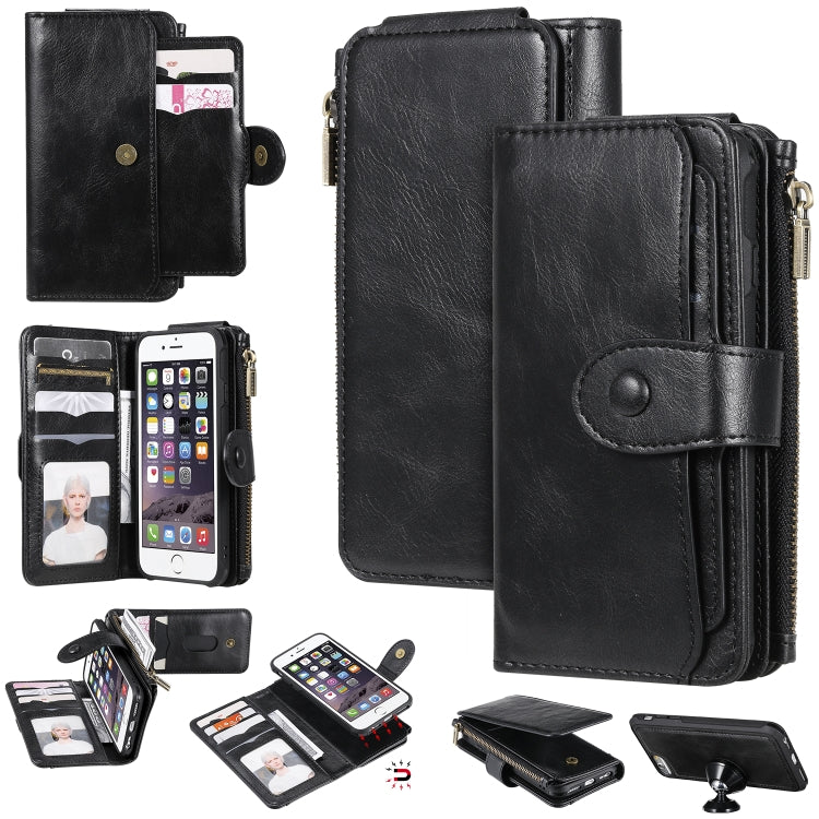 Multifunctional Retro Detachable Magnetic Horizontal Flip Leather Case with Card Slots & Holder & Wallet & Photo Frame, For iPhone 6 / 7 / 8, For iPhone X / XS, For iPhone XR, For iPhone XS Max