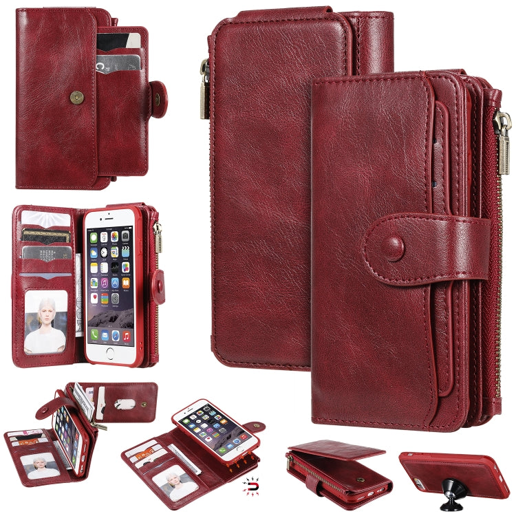 Multifunctional Retro Detachable Magnetic Horizontal Flip Leather Case with Card Slots & Holder & Wallet & Photo Frame, For iPhone 6 / 7 / 8, For iPhone X / XS, For iPhone XR, For iPhone XS Max