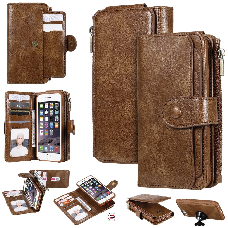 Multifunctional Retro Detachable Magnetic Horizontal Flip Leather Case with Card Slots & Holder & Wallet & Photo Frame, For iPhone 6 / 7 / 8, For iPhone X / XS, For iPhone XR, For iPhone XS Max