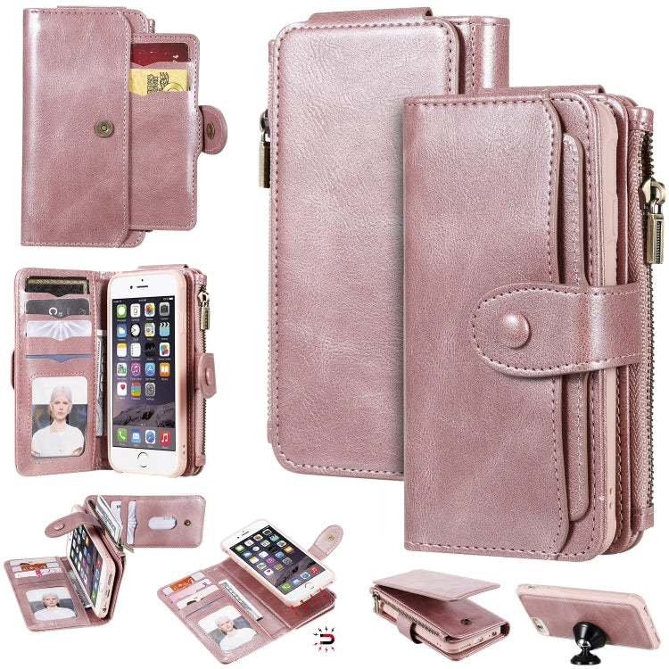 Multifunctional Retro Detachable Magnetic Horizontal Flip Leather Case with Card Slots & Holder & Wallet & Photo Frame, For iPhone 6 / 7 / 8, For iPhone X / XS, For iPhone XR, For iPhone XS Max
