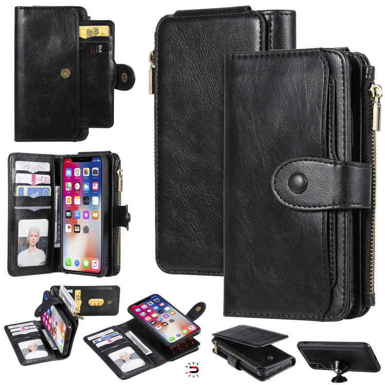 Multifunctional Retro Detachable Magnetic Horizontal Flip Leather Case with Card Slots & Holder & Wallet & Photo Frame, For iPhone 6 / 7 / 8, For iPhone X / XS, For iPhone XR, For iPhone XS Max