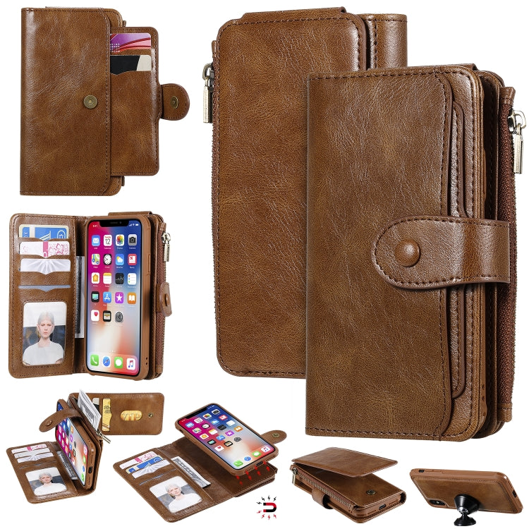 Multifunctional Retro Detachable Magnetic Horizontal Flip Leather Case with Card Slots & Holder & Wallet & Photo Frame, For iPhone 6 / 7 / 8, For iPhone X / XS, For iPhone XR, For iPhone XS Max