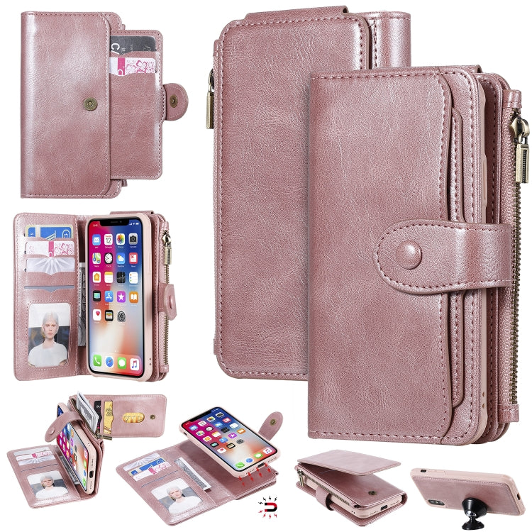 Multifunctional Retro Detachable Magnetic Horizontal Flip Leather Case with Card Slots & Holder & Wallet & Photo Frame, For iPhone 6 / 7 / 8, For iPhone X / XS, For iPhone XR, For iPhone XS Max