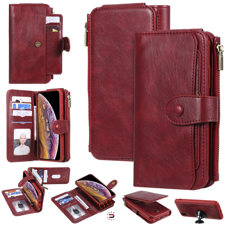 Multifunctional Retro Detachable Magnetic Horizontal Flip Leather Case with Card Slots & Holder & Wallet & Photo Frame, For iPhone 6 / 7 / 8, For iPhone X / XS, For iPhone XR, For iPhone XS Max
