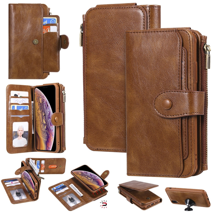 Multifunctional Retro Detachable Magnetic Horizontal Flip Leather Case with Card Slots & Holder & Wallet & Photo Frame, For iPhone 6 / 7 / 8, For iPhone X / XS, For iPhone XR, For iPhone XS Max