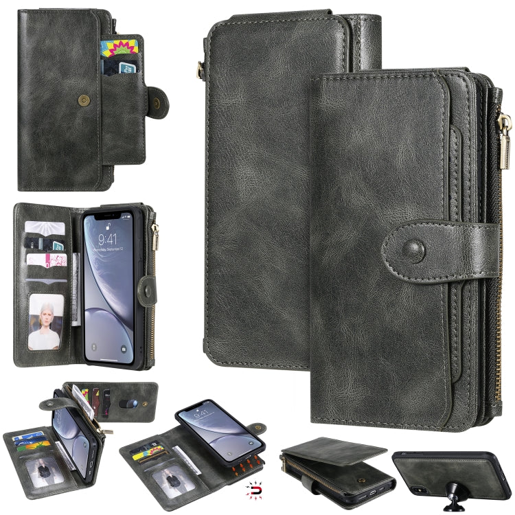Multifunctional Retro Detachable Magnetic Horizontal Flip Leather Case with Card Slots & Holder & Wallet & Photo Frame, For iPhone 6 / 7 / 8, For iPhone X / XS, For iPhone XR, For iPhone XS Max