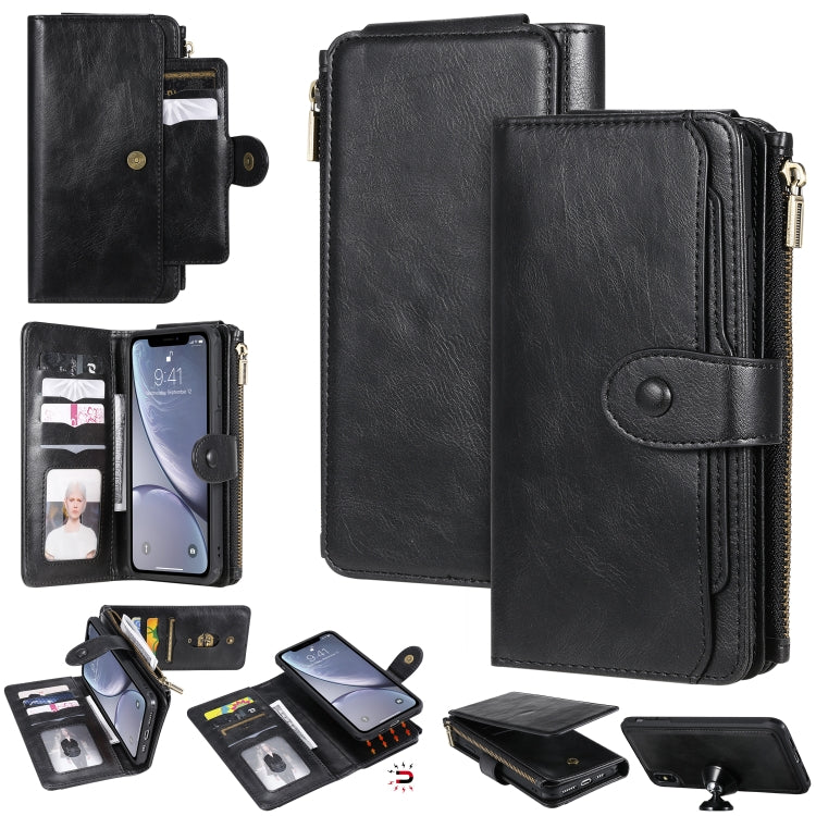 Multifunctional Retro Detachable Magnetic Horizontal Flip Leather Case with Card Slots & Holder & Wallet & Photo Frame, For iPhone 6 / 7 / 8, For iPhone X / XS, For iPhone XR, For iPhone XS Max