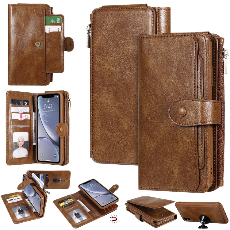 Multifunctional Retro Detachable Magnetic Horizontal Flip Leather Case with Card Slots & Holder & Wallet & Photo Frame, For iPhone 6 / 7 / 8, For iPhone X / XS, For iPhone XR, For iPhone XS Max