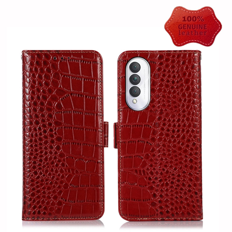 Crocodile Top Layer Cowhide Leather Phone Case, For Honor X20 SE, For Xiaomi Redmi A1+, For Samsung Galaxy A14 5G