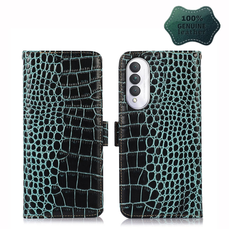 Crocodile Top Layer Cowhide Leather Phone Case, For Honor X20 SE, For Xiaomi Redmi A1+, For Samsung Galaxy A14 5G
