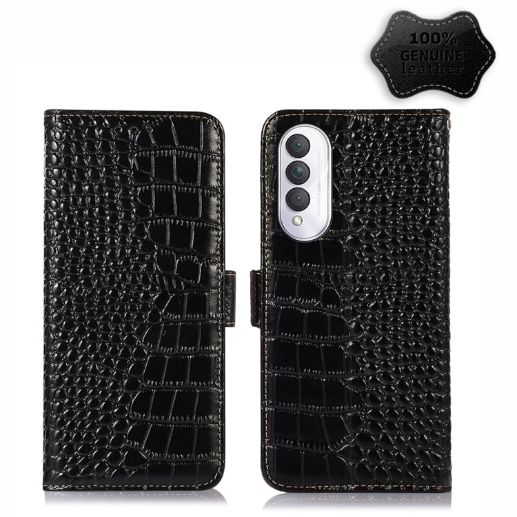 Crocodile Top Layer Cowhide Leather Phone Case, For Honor X20 SE, For Xiaomi Redmi A1+, For Samsung Galaxy A14 5G