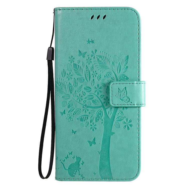 Tree & Cat Pattern Pressed Printing Horizontal Flip PU Leather Case with Holder & Card Slots & Wallet & Lanyard, For OnePlus 8 Pro, For OnePlus 8