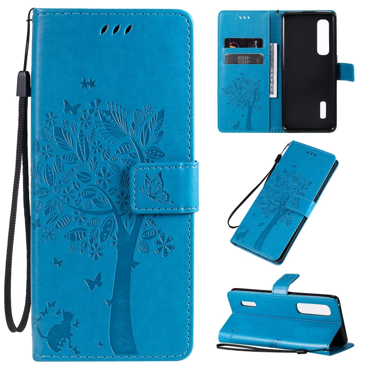 Tree & Cat Pattern Pressed Printing Horizontal Flip PU Leather Case with Holder & Card Slots & Wallet & Lanyard, For OPPO A8 / A31 (2020), For OPPO Find X2 Pro