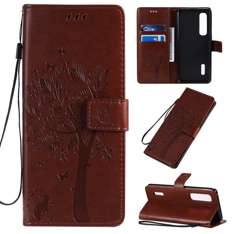 Tree & Cat Pattern Pressed Printing Horizontal Flip PU Leather Case with Holder & Card Slots & Wallet & Lanyard, For OPPO A8 / A31 (2020), For OPPO Find X2 Pro