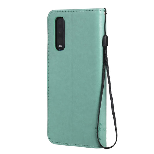 OPPO Realme 6 Pro wallet case with tree and cat artwork, multiple card storage