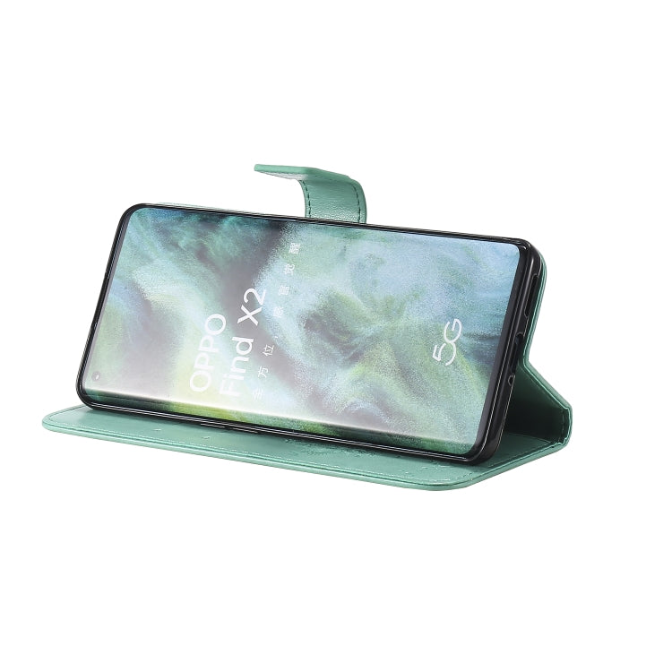 Tree & Cat Pattern Pressed Printing Horizontal Flip PU Leather Case with Holder & Card Slots & Wallet & Lanyard, For OPPO Find X2, For OPPO Realme 6 Pro