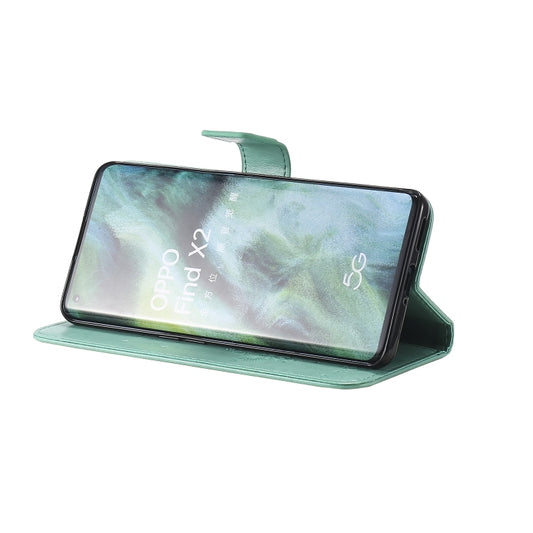 Leather flip wallet case for OPPO devices with integrated card slots and lanyard