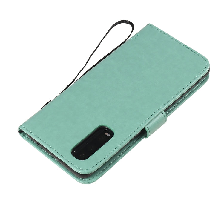 Tree & Cat Pattern Pressed Printing Horizontal Flip PU Leather Case with Holder & Card Slots & Wallet & Lanyard, For OPPO Find X2, For OPPO Realme 6 Pro