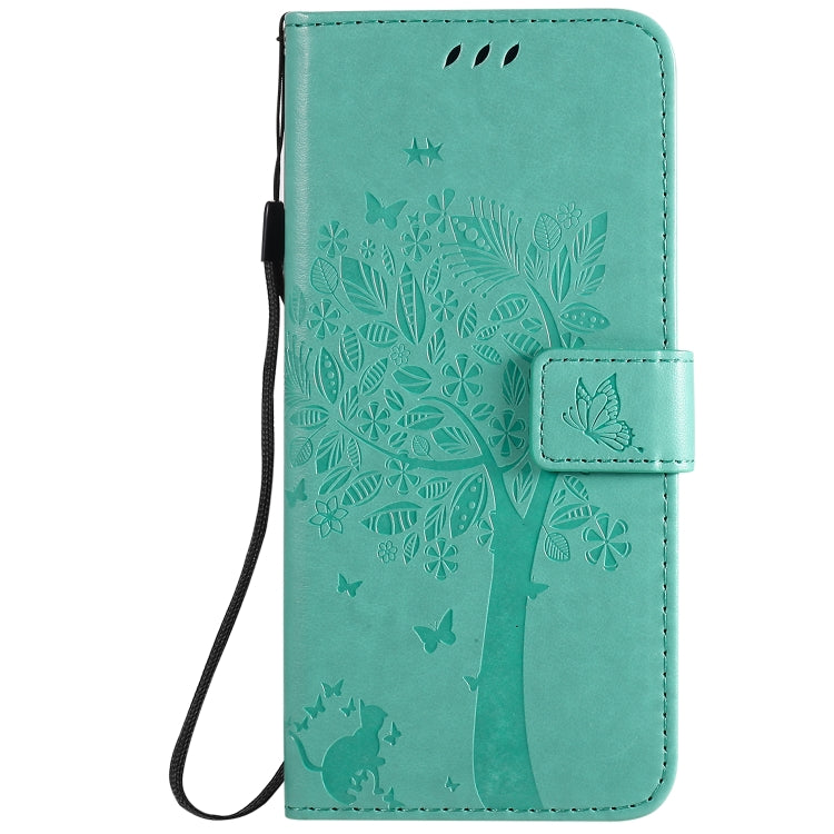 Tree & Cat Pattern Pressed Printing Horizontal Flip PU Leather Case with Holder & Card Slots & Wallet & Lanyard, For Huawei P40 Pro, For Huawei P40