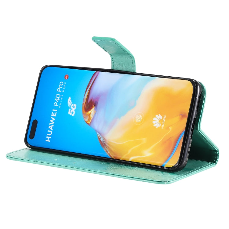 Tree & Cat Pattern Pressed Printing Horizontal Flip PU Leather Case with Holder & Card Slots & Wallet & Lanyard, For Huawei P40 Pro, For Huawei P40