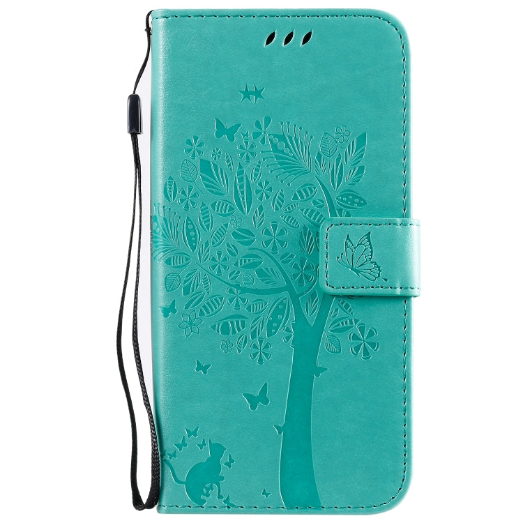 Tree & Cat Pattern Pressed Printing Horizontal Flip PU Leather Case with Holder & Card Slots & Wallet & Lanyard, For Galaxy A70e, For Galaxy A81 / M60S
