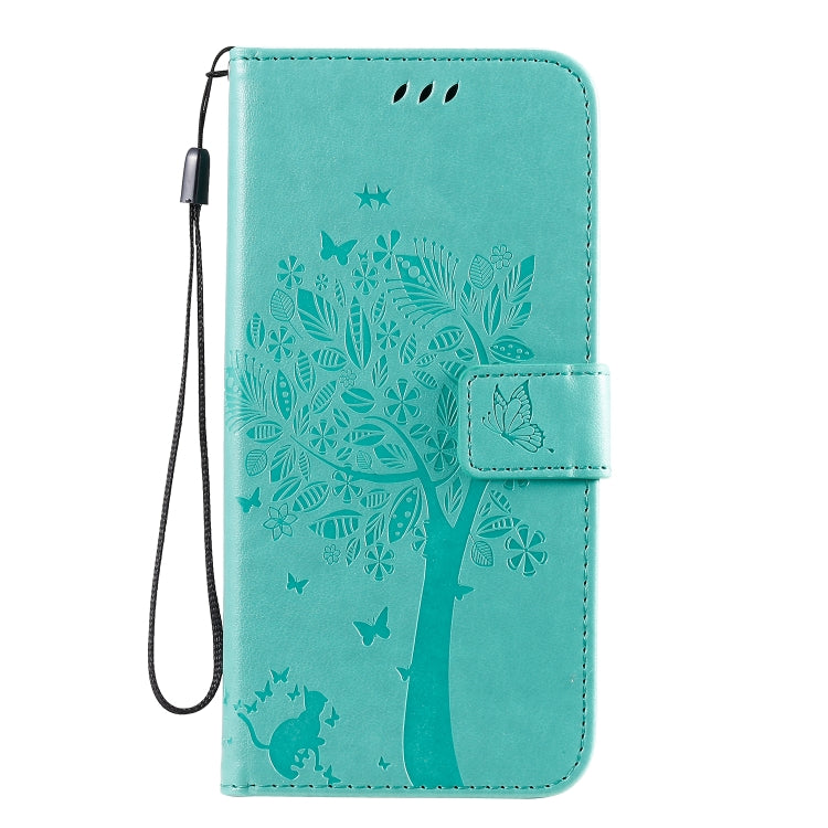 Tree & Cat Pattern Pressed Printing Horizontal Flip PU Leather Case with Holder & Card Slots & Wallet & Lanyard, For Galaxy M11 / A11, For Galaxy M31
