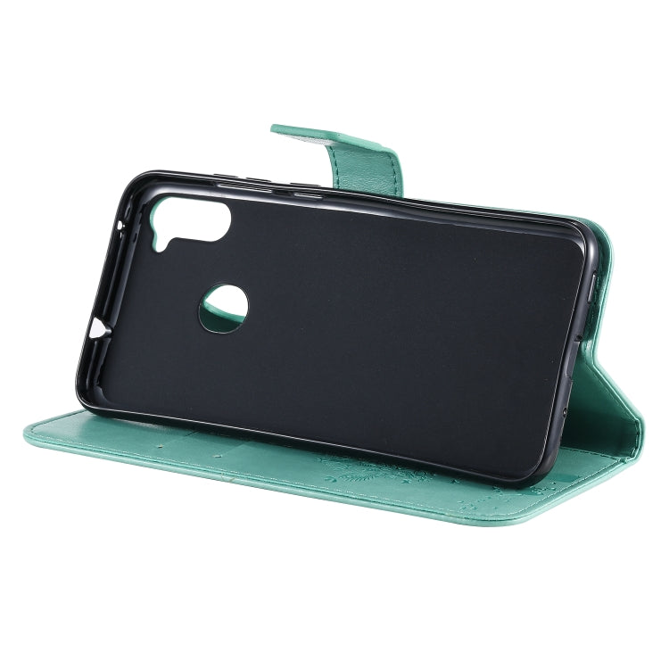 Tree & Cat Pattern Pressed Printing Horizontal Flip PU Leather Case with Holder & Card Slots & Wallet & Lanyard, For Galaxy M11 / A11, For Galaxy M31