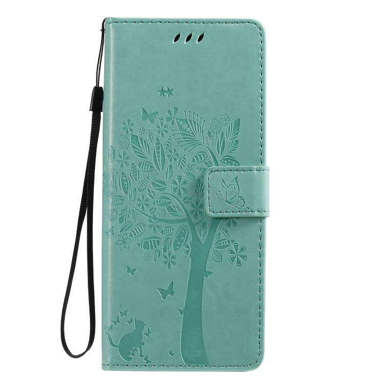 Tree & Cat Pattern Pressed Printing Horizontal Flip PU Leather Case with Holder & Card Slots & Wallet & Lanyard, For Sony Xperia 1 II, For Xiaomi Mi 10 5G / Mi 10 Pro 5G