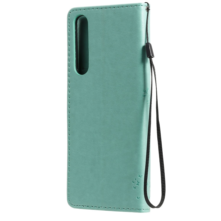 Tree & Cat Pattern Pressed Printing Horizontal Flip PU Leather Case with Holder & Card Slots & Wallet & Lanyard, For Sony Xperia 1 II, For Xiaomi Mi 10 5G / Mi 10 Pro 5G