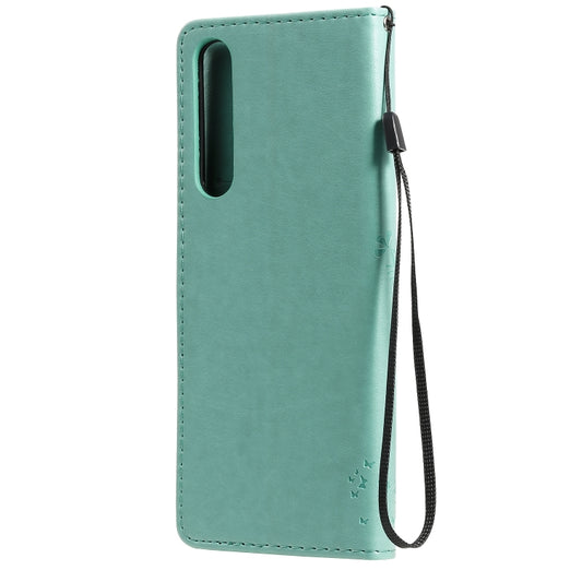 Horizontal flip leather case with built-in card holder and lanyard attachment