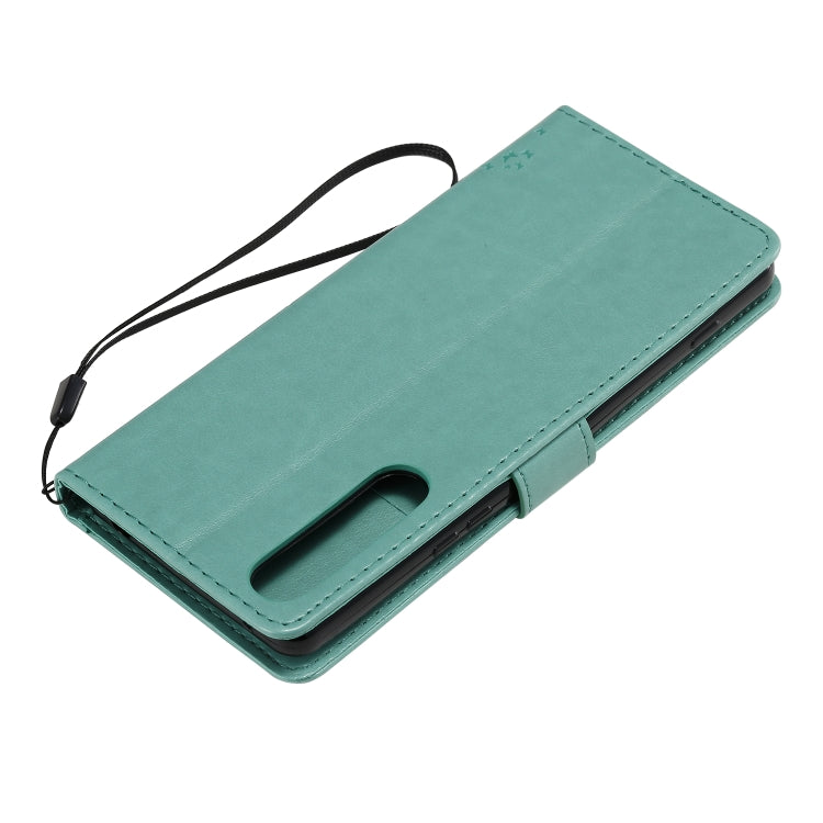 Tree & Cat Pattern Pressed Printing Horizontal Flip PU Leather Case with Holder & Card Slots & Wallet & Lanyard, For Sony Xperia 1 II, For Xiaomi Mi 10 5G / Mi 10 Pro 5G
