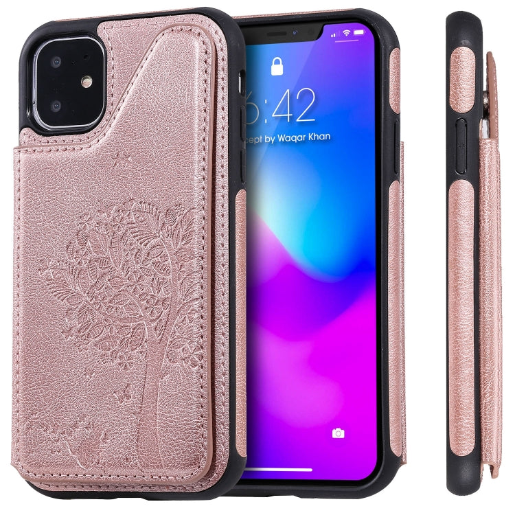 Cat Tree Embossing Pattern Protective Case with Card Slots for Galaxy S9+ S10 S10e iPhone 11