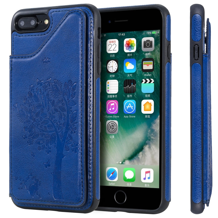 Cat Tree Embossing Pattern Shockproof Protective Case with Card Slots & Photo Frame & Holder, For iPhone XS Max, For iPhone XR, For iPhone XS / X, For iPhone 8 Plus & 7 Plus