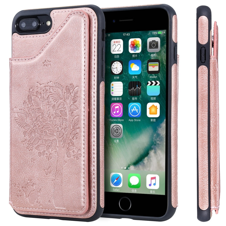 Cat Tree Embossing Pattern Shockproof Protective Case with Card Slots & Photo Frame & Holder, For iPhone XS Max, For iPhone XR, For iPhone XS / X, For iPhone 8 Plus & 7 Plus