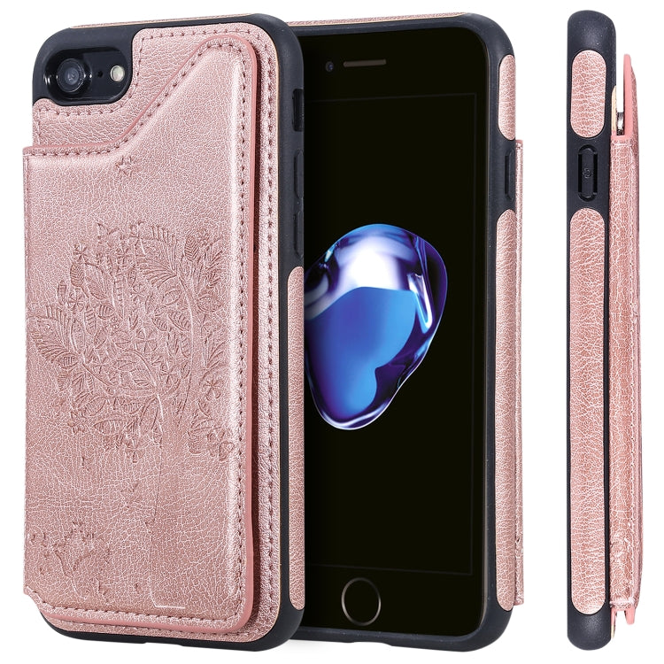 Cat Tree Embossed iPhone Case with Card Slots for iPhone SE 2020 8 7 6s 6 Plus