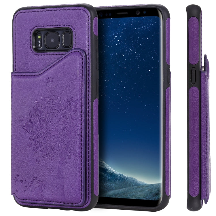 Cat Tree Embossing Pattern Case for Galaxy Note 10, S8, S8+, S9 with Card Slots
