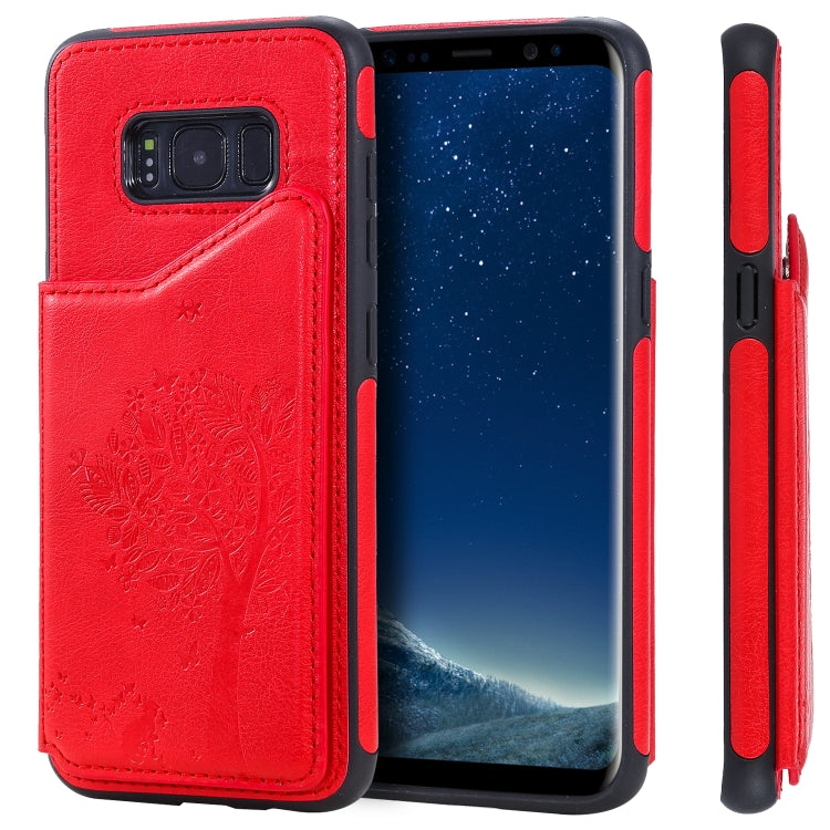 Cat Tree Embossing Pattern Case for Galaxy Note 10, S8, S8+, S9 with Card Slots