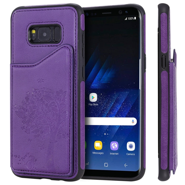 Cat Tree Embossing Pattern Case for Galaxy Note 10, S8, S8+, S9 with Card Slots
