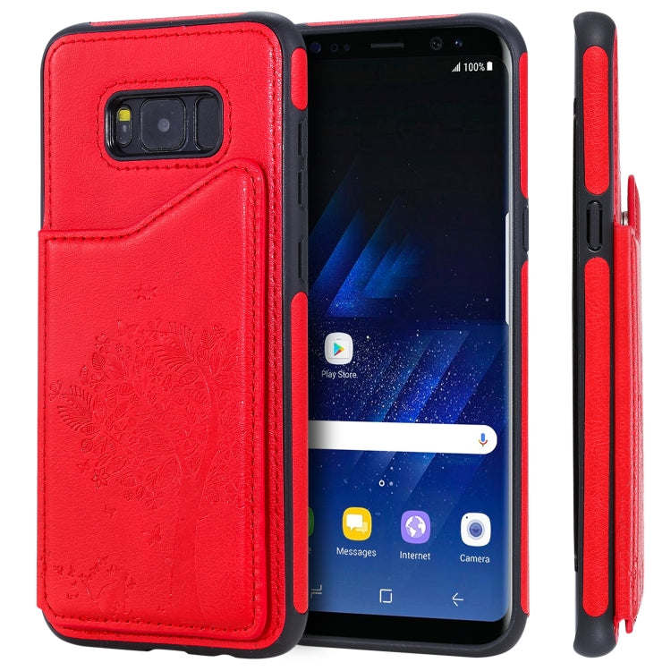 Cat Tree Embossing Pattern Case for Galaxy Note 10, S8, S8+, S9 with Card Slots