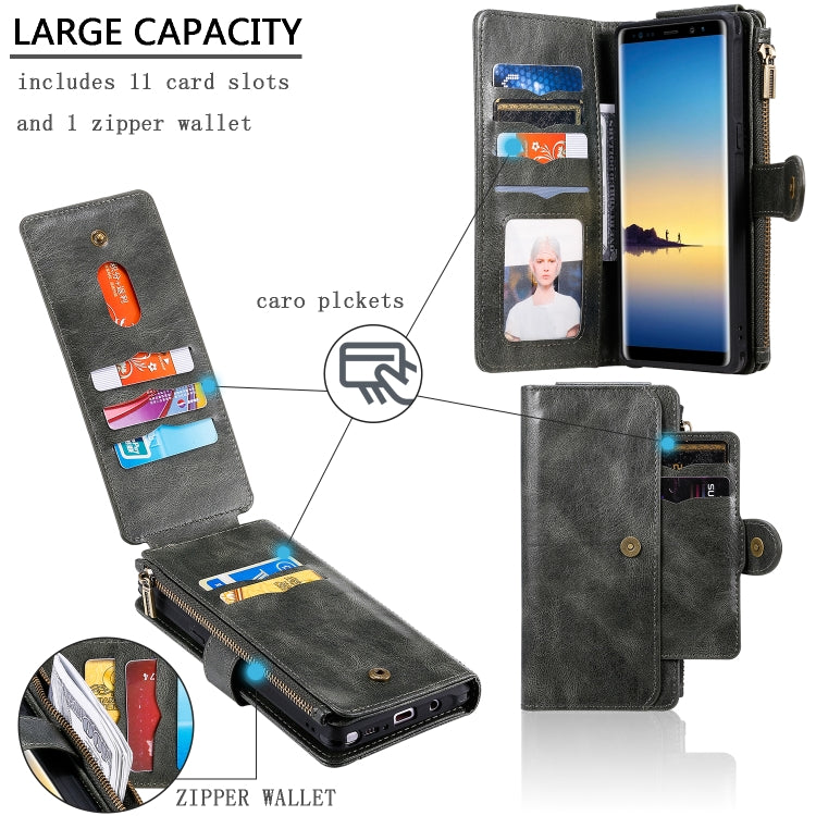 Multifunctional Retro Detachable Magnetic Horizontal Flip Leather Case with Card Slots & Holder & Wallet & Photo Frame, For Galaxy Note 8, For Galaxy Note 10, For Galaxy Note 10+, For Galaxy S8
