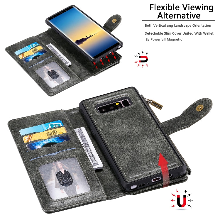 Multifunctional Retro Detachable Magnetic Horizontal Flip Leather Case with Card Slots & Holder & Wallet & Photo Frame, For Galaxy Note 8, For Galaxy Note 10, For Galaxy Note 10+, For Galaxy S8