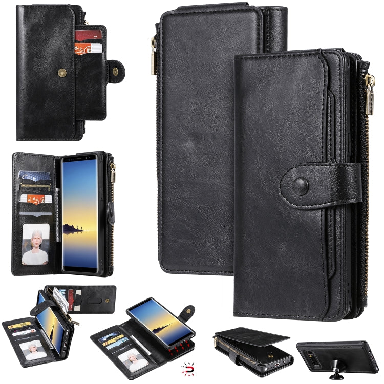 Multifunctional Retro Detachable Magnetic Horizontal Flip Leather Case with Card Slots & Holder & Wallet & Photo Frame, For Galaxy Note 8, For Galaxy Note 10, For Galaxy Note 10+, For Galaxy S8