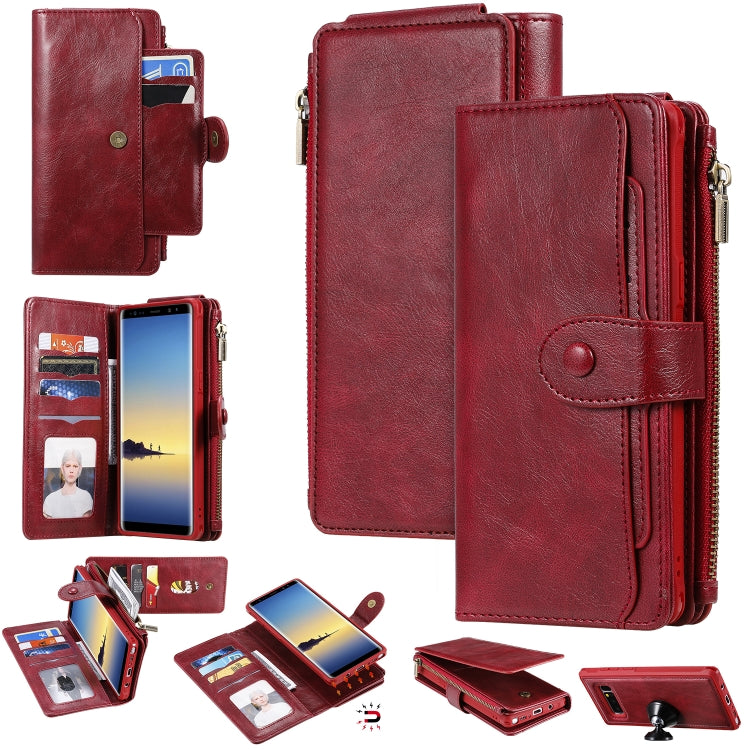 Multifunctional Retro Detachable Magnetic Horizontal Flip Leather Case with Card Slots & Holder & Wallet & Photo Frame, For Galaxy Note 8, For Galaxy Note 10, For Galaxy Note 10+, For Galaxy S8