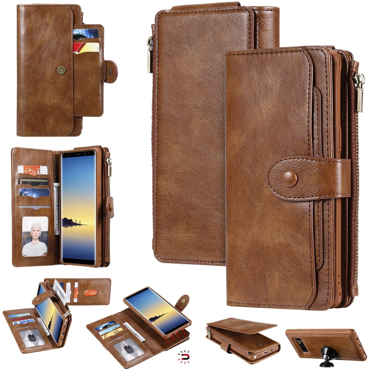 Multifunctional Retro Detachable Magnetic Horizontal Flip Leather Case with Card Slots & Holder & Wallet & Photo Frame, For Galaxy Note 8, For Galaxy Note 10, For Galaxy Note 10+, For Galaxy S8
