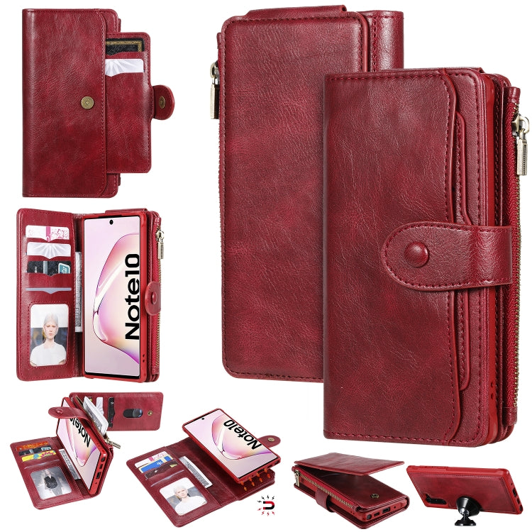 Multifunctional Retro Detachable Magnetic Horizontal Flip Leather Case with Card Slots & Holder & Wallet & Photo Frame, For Galaxy Note 8, For Galaxy Note 10, For Galaxy Note 10+, For Galaxy S8