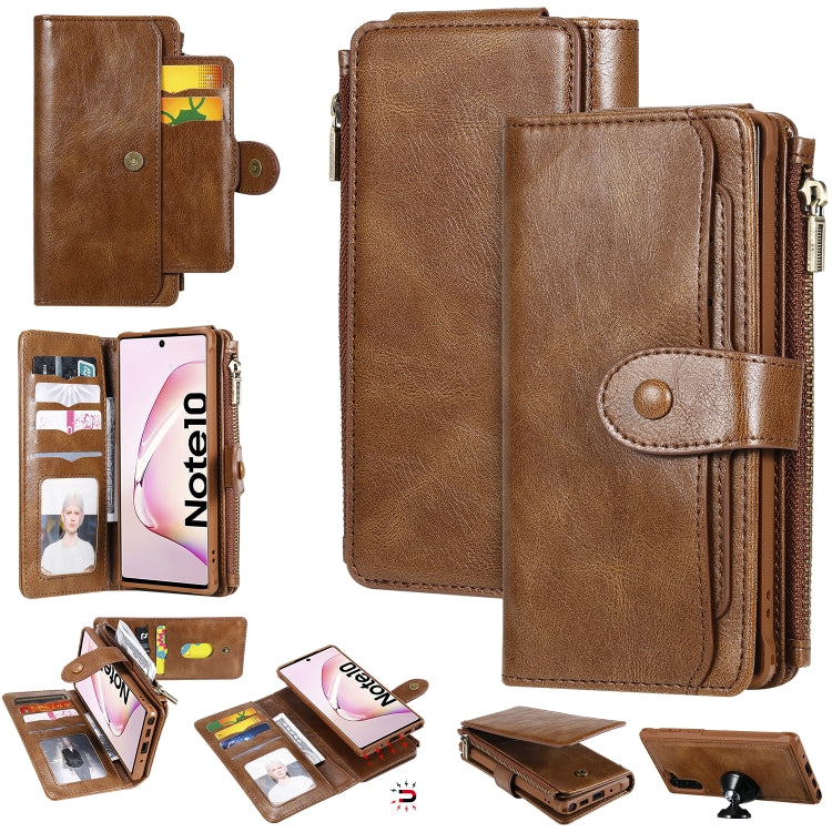 Multifunctional Retro Detachable Magnetic Horizontal Flip Leather Case with Card Slots & Holder & Wallet & Photo Frame, For Galaxy Note 8, For Galaxy Note 10, For Galaxy Note 10+, For Galaxy S8
