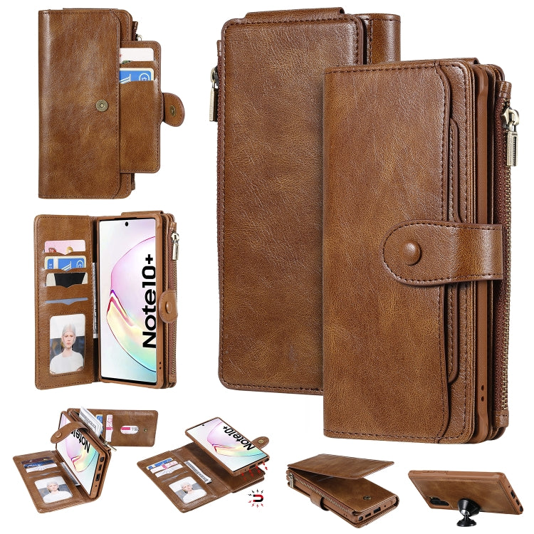 Multifunctional Retro Detachable Magnetic Horizontal Flip Leather Case with Card Slots & Holder & Wallet & Photo Frame, For Galaxy Note 8, For Galaxy Note 10, For Galaxy Note 10+, For Galaxy S8